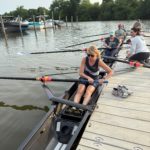 Learn to row campers at the dock.