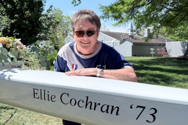 Ellie Cochran with Namesake Boat